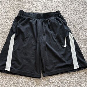 Nike Black Athletic Shorts with White Side Panels